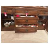 Buffet Cabinet With Dishes and Linens