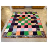 Two Handmade Patchwork Quilts Multi-Color
