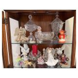Glassware and Figurines, Top Two Shelves