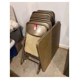 Card Table with Eleven Folding Chairs