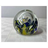 Zimmerman Art Glass Indiana 175th Year Paperweight
