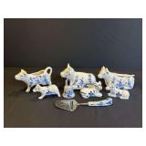 Dutch Blue and White Cow Ceramic Tableware Set