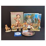 Goebel Hummel Figurines, Plate, Clock, and Guides Lot