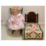 Goldenvale Nicola Porcelain Doll and Vintage Doll