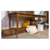 Wooden Extension Dining Table With Contents