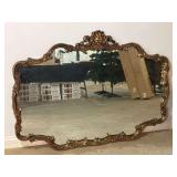Ornate Gold-Tone Wall Mirror