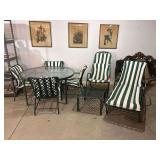 Green Metal Outdoor Patio Set With Cushions