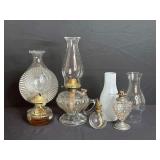 Glass Oil Lamps and Chimneys