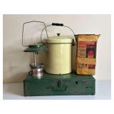Coleman 418D Camp Stove, Lanterns, and Pot Set
