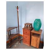 Wood Furniture And Green Vase