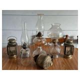 Glass And Metal Oil Lamps