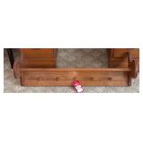 Wall-Mounted Oak Wood Peg Coat Rack
