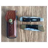 Case XX Folding Knives With Leather Sheath