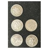 1865 3-Cent Nickels