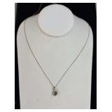 14K Gold Saphire Pendant Necklace