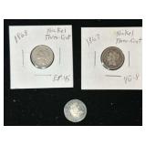 1867 & 1868 3-Cent Nickels