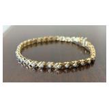 10K Gold Bracelet With Diamond Accents