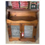 Wood Cabinet With Embossed Metal Panels
