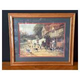 Framed Fox Hunting Print With Matting