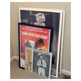 Framed Posters Lot: Marilyn, Movie, Tin Signs