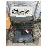 Two Metal and One Plastic Pet Crate Set