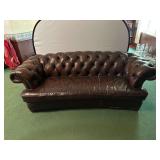 Tufted Brown Leather Chesterfield Sofa
