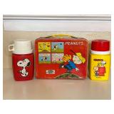 Peanuts Metal Lunchbox With Two Thermos Bottles