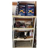 Plastic Shelving Unit With Assorted Tools And Kits