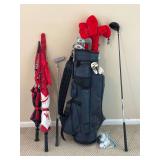 PowerBilt Golf Set With Bag, Clubs And Umbrella