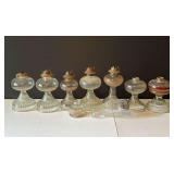 Clear Glass Oil Lamps Assorted Bases