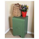 Green Painted Wooden Cabinet 15x13x26 Inches