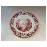 Red Transferware Plate