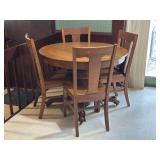 Vintage Oak Dining Table with Chairs