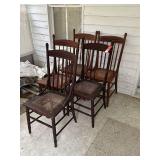 Early Woven Bottom Dining Chairs