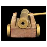 Brass Signal Cannon with Brass Wheeled Carriage