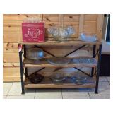 Quality Glassware & 3-Tier Shelving Unit