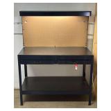 2-Drawer Lighted Workbench with Pegboard
