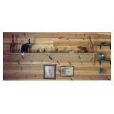 African Themed Wooden Figurines & Display Shelf