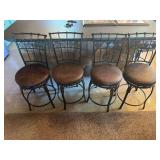 Metal & Upholstered Swivel Bar Stools