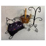Longaberger Baskets with Wrought Iron Cat