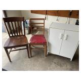 2 - chairs and cabinet