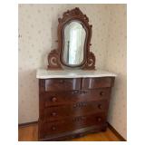 Antique Victorian dresser with stone top