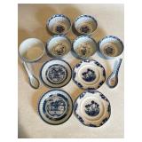 10 - small porcelain plates/bowls and 2 - spoons