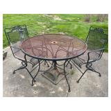 Rod iron table and 2 - chairs