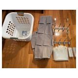 Closet organizers and shower curtain and rings