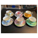 6 - teacups with saucers