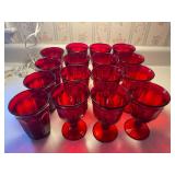 16 - vintage red glassware