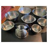 Metal bakeware and teapot