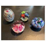 4 - glass paperweights