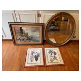 Mirror and 3 - prints